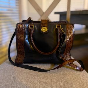 Vintage Brahmin leather and alligator skin purse